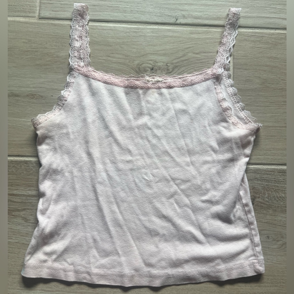 Light Pink Lace Tank Top